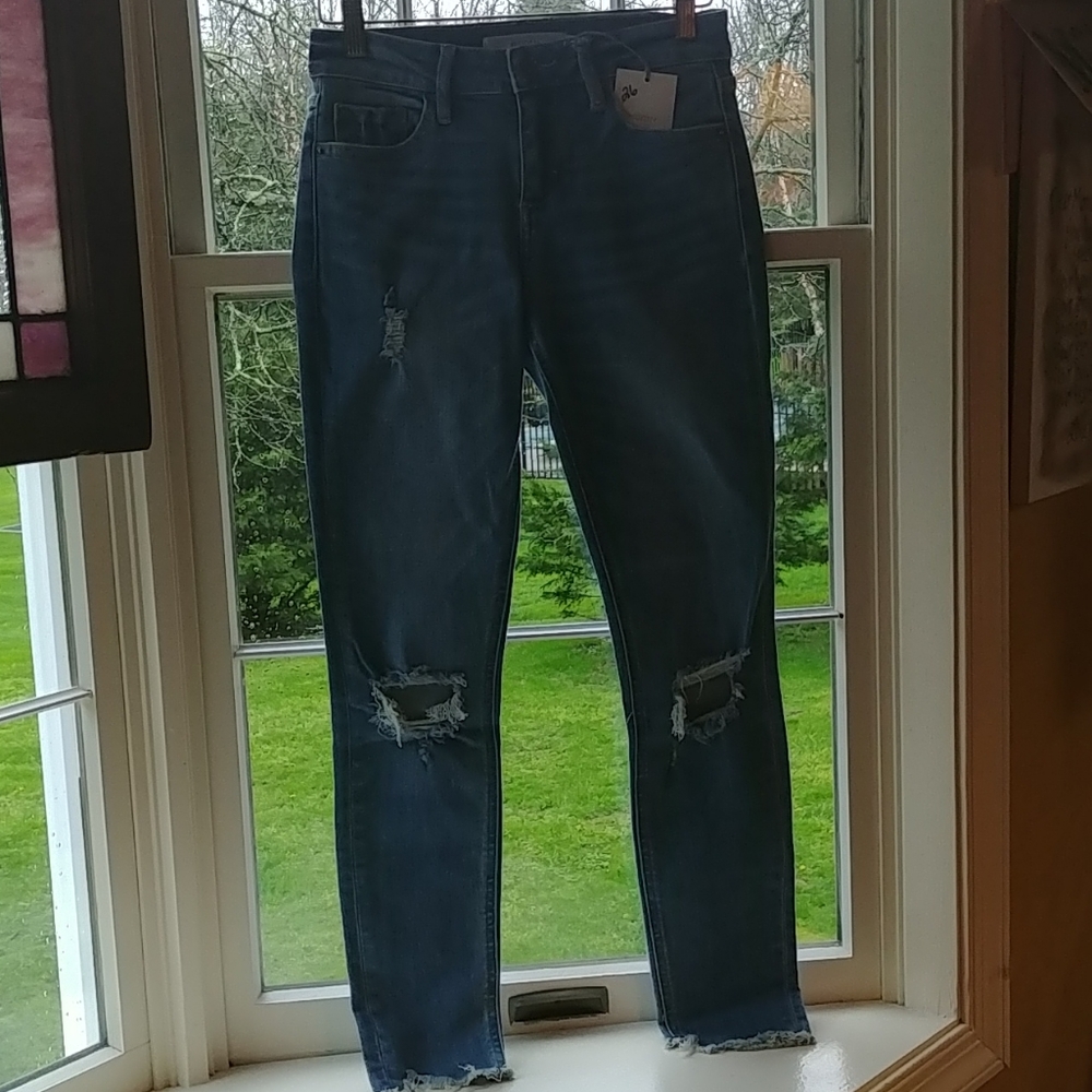 NEW REASONABLE WITH TAGS DISTRESSED LIGHT DENIM JE
